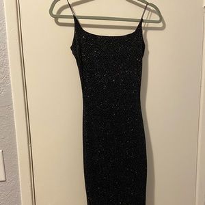 Midi black sparkly dress